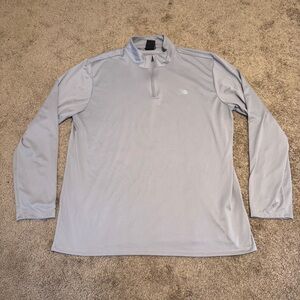 The North Face Shirt Mens XL Gray Pullover Athletic Long Sleeve 1/4 Zip Logo